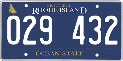 RI license plate 029432