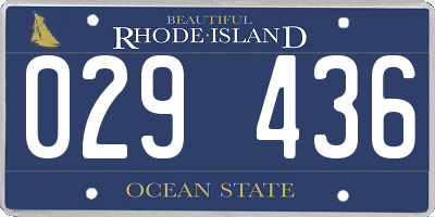 RI license plate 029436