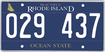 RI license plate 029437