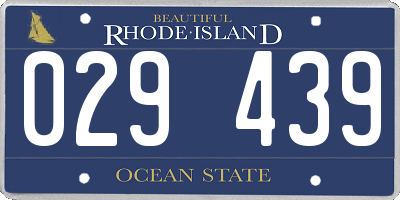 RI license plate 029439