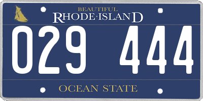 RI license plate 029444