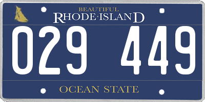 RI license plate 029449