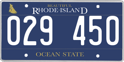 RI license plate 029450