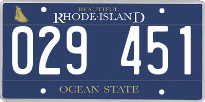 RI license plate 029451