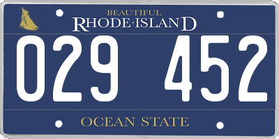 RI license plate 029452