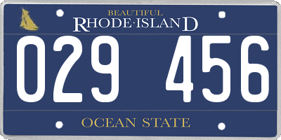 RI license plate 029456