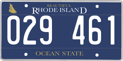 RI license plate 029461