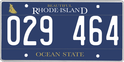RI license plate 029464
