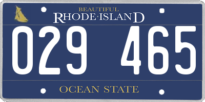 RI license plate 029465