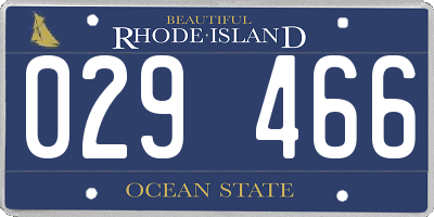 RI license plate 029466