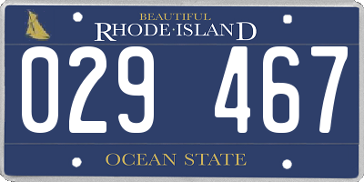 RI license plate 029467