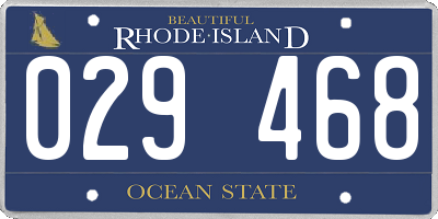 RI license plate 029468