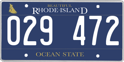 RI license plate 029472
