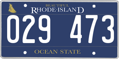 RI license plate 029473