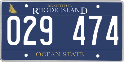 RI license plate 029474