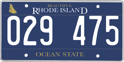 RI license plate 029475
