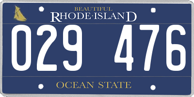 RI license plate 029476