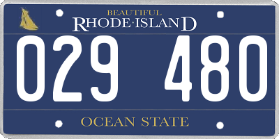 RI license plate 029480