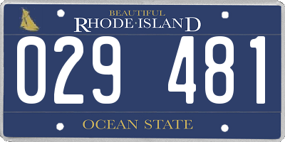 RI license plate 029481