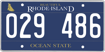 RI license plate 029486