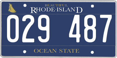 RI license plate 029487