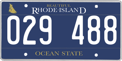 RI license plate 029488