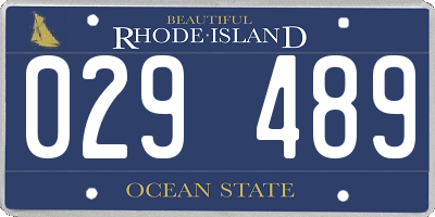 RI license plate 029489