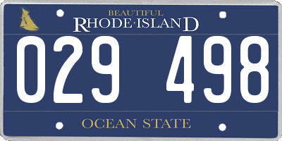 RI license plate 029498