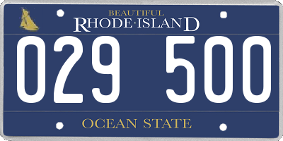 RI license plate 029500