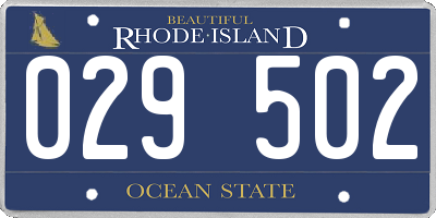 RI license plate 029502