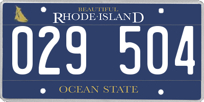 RI license plate 029504