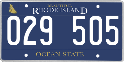 RI license plate 029505