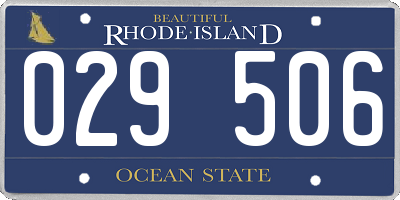 RI license plate 029506