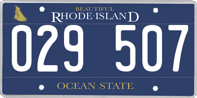 RI license plate 029507