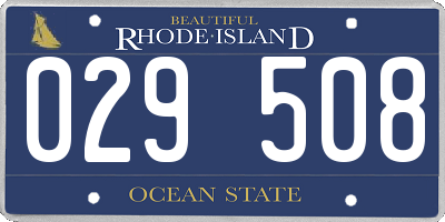RI license plate 029508
