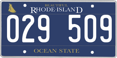 RI license plate 029509