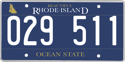 RI license plate 029511