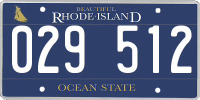 RI license plate 029512