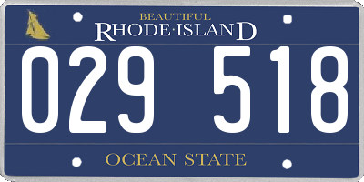 RI license plate 029518