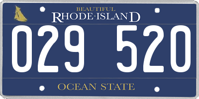RI license plate 029520