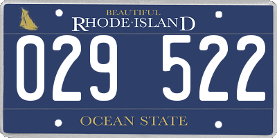 RI license plate 029522