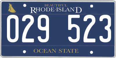 RI license plate 029523