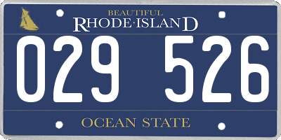 RI license plate 029526