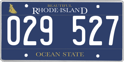 RI license plate 029527