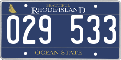 RI license plate 029533