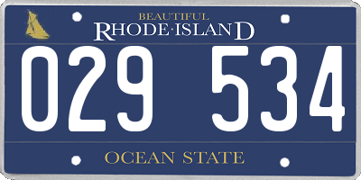 RI license plate 029534