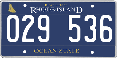 RI license plate 029536