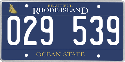 RI license plate 029539