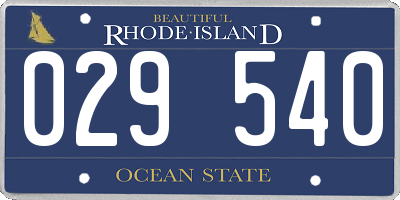 RI license plate 029540