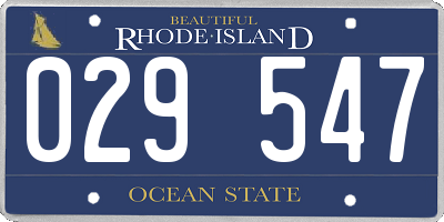 RI license plate 029547
